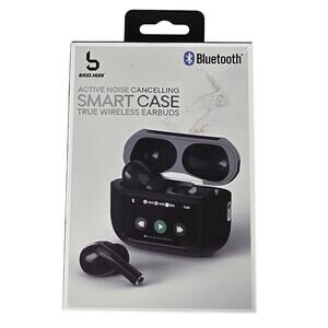 BASS JAXX SMART CASE TRUE WIRELESS EARBUDS – BLUETOOTH 5.3  ANC TOUCHSCREEN CASE